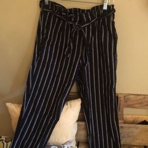 Hollister Black linen ultra high-rise pants